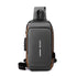 Grey Gold High Capacity Anti-Theft Tactical Chest Bag - Waterproof Leather-Film Sling with USB Charging & TSA Password Lock
