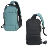 Green Lightweight Anti-Theft Tactical Chest Bag - Waterproof Security Sling Bag with 3-Digit Password Lock & Smart USB Charging Port