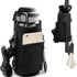 Black Magnetic Gym Water Bottle Pouch & Towel Clip with 6 High-Strength Magnets and Adjustable Strap - Fits 18oz to 40oz