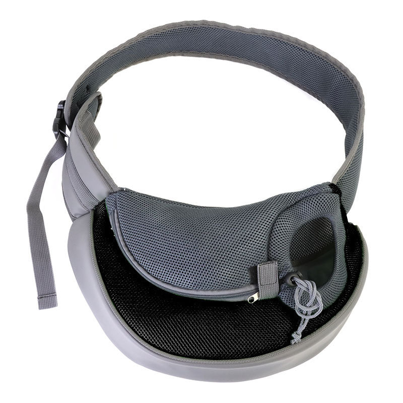 Black Hands-Free Pet Chest Carrier - Breathable Mesh Crossbody Bag for Dogs & Cats within 2.5KG