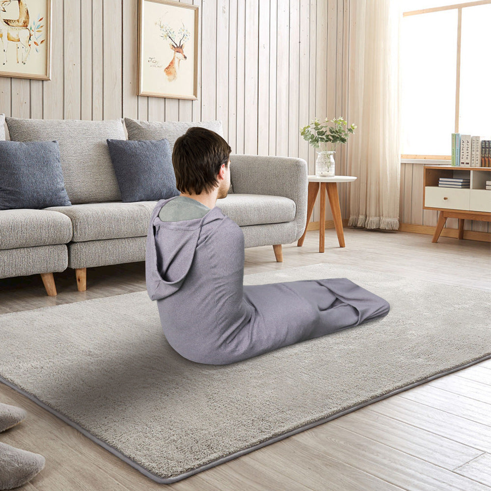 Soft Fleece Wearable Shark Sleeping Bag - Thickened Anti-Kick Warm Onesie and Mobile Sleep Cabin for Adults (L 185*50CM)