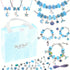 67PCS Blue DIY Charm Necklace & Bracelet Making Kit - Creative Jewelry Craft Set with Colorful Drip Oil Pendants & Metal Beads
