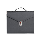 Black Anti-Theft Document Organizer with Secure Password Lock - Waterproof PU Leather Confidential File Bag