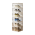 Transparent 6-Layer Foldable Shoe Storage Tower with Transparent Display Panel & Back Ventilation - One-Pull Instant Setup Stackable Box (25.5x34.5x105CM)