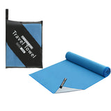 40×80CM and 76×152CM Ultra-Fine Microfiber Double-Sided Fleece Towel Set - Rapid Drying Travel & Fitness Essentials (Blue Grey)