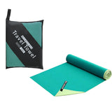 40×80CM and 76×152CM Ultra-Fine Microfiber Double-Sided Fleece Towel Set - Rapid Drying Travel & Fitness Essentials (Green)
