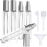 15-Piece/3-Set Sliver Premium Glass Travel Perfume Atomizer Set - 10ml Portable Refillable Sprayers with Transfer Tools