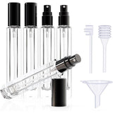 15-Piece/3-Set Black Premium Glass Travel Perfume Atomizer Set - 10ml Portable Refillable Sprayers with Transfer Tools