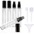 15-Piece/3-Set Black Premium Glass Travel Perfume Atomizer Set - 10ml Portable Refillable Sprayers with Transfer Tools