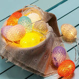 3M Easter Cotton Ball Egg String Lights (20 LED)  - Colorful Egg-Shaped Fairy Light Holiday Decor