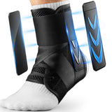 XS Size Black Triple-Layer Compression Ankle Brace With Adjustable Lace-Up - Breathable Sprain Prevention Sleeve