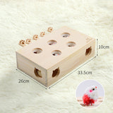 Whack-A-Mole Cat Toy (Plush Mole & 5 Hole) - Interactive Puzzle Box