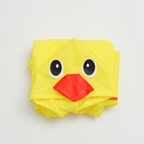 Yellow Duck Kids Cartoon Animal Raincoat - Waterproof Hooded Rain Poncho for Toddlers & Students (90-130CM Height)