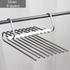 9-Layers Sliver Stainless Steel Pants Rack with Horizontal / Vertical Modes and Expandable Pull-Out Rods - High-Load Folding Magic Hanger