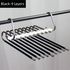 9-Layers Black Stainless Steel Pants Rack with Horizontal / Vertical Modes and Expandable Pull-Out Rods - High-Load Folding Magic Hanger