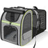 Grey and Green Large Expandable Cat Travel Backpack - Breathable & Collapsible Pet Carrier 62x34x43CM