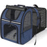 Blue Large Expandable Cat Travel Backpack - Breathable & Collapsible Pet Carrier 62x34x43CM