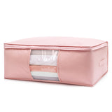 2-Pack Pink Large Quilt & Clothes Storage Bag (63X43X22CM) - Breathable Wardrobe Organizer with Clear Window & Double Zippers