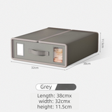 2-Pack Grey Foldable Bedding Storage Box with Zipper & Handle - Wardrobe Drawer Closet Organizer for Duvet Covers & Clothing (38x32x12CM)
