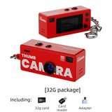 G6 Red Ultra-Mini Thumb Camera with 32GB Card, Card Reader & Adapter - HD Instant Pocket-Sized Action Cam for Students & Kids