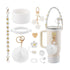 10-Piece White Accessory Bundle for Stanley Quencher 30/40oz - Includs Premium Silicone Straw Covers, Protective Boot & Charms Set