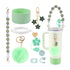 10-Piece Green Accessory Bundle for Stanley Quencher 30/40oz - Includs Premium Silicone Straw Covers, Protective Boot & Charms Set