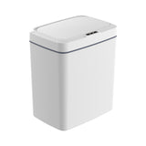 White Intelligent Dual-Sensor Trash Can (Hand-Wave & Knee-Bend) - Slim-Fit Touchless Battery-Powered Bin for Bathroom & Kitchen