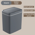 Black Intelligent Dual-Sensor Trash Can (Hand-Wave & Knee-Bend) - Slim-Fit Touchless Battery-Powered Bin for Bathroom & Kitchen