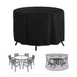 Heavy Duty Oxford Outdoor Round Table Cover (128 x 71 CM) - Waterproof, Anti-UV & Dustproof Garden Dining Set Cover