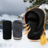 Windproof Thermal Rider Protection Set - 2 Pack Faux Rabbit Fur Knee Braces & Black Fleece Balaclava Hood Outdoor Sports Warmth Bundle