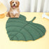 Green Heart-Leaf Decorative Pet Mat (66 x 63 CM) - Reversible Thickened All-Season Botanical Floor Pad for Pets & Humans