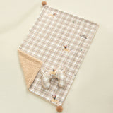 Plaid Puppy Premium Soft Fleece Dog Bed Quilt & Pillow Set (S Size 50 x 35 CM) - All-Season Reversible Warm Cat Nap Pad
