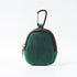 Green Genuine Crazy Horse Leather Mini Coin Purse Zipper Shell Pouch Small Earphone Case Key Holder with Carabiner Clip 8.5cm for Travel
