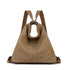 Coffee Versatile 3-in-1 Canvas Backpack and Shoulder Bag Large Capacity Handbag for Women Ideal for Travel School and Everyday Use