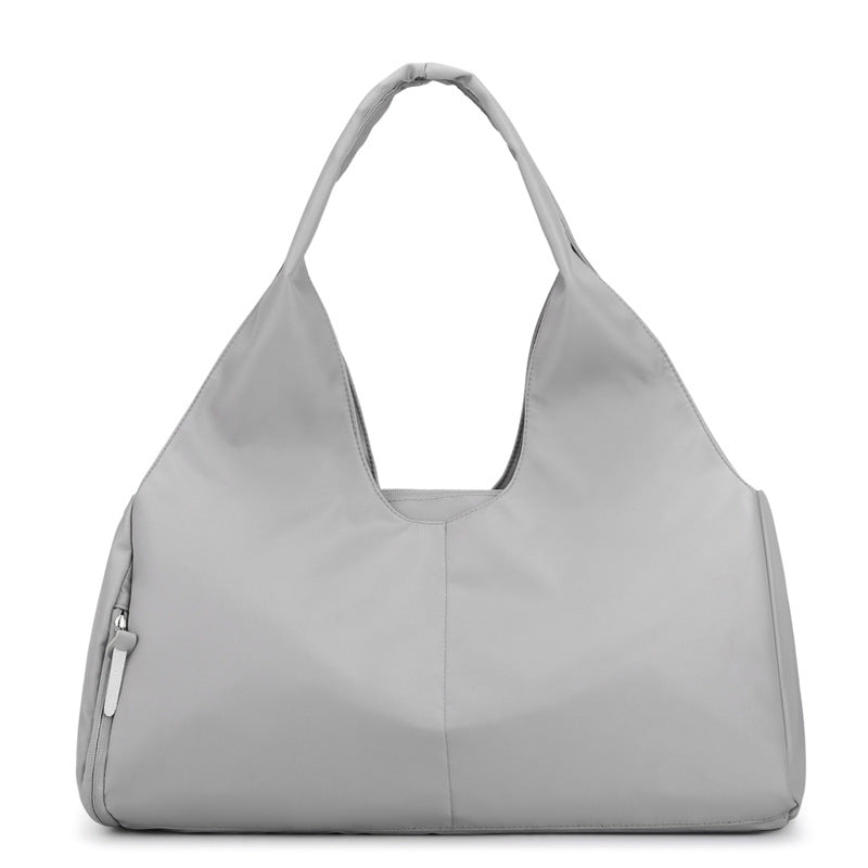 Grey Large Capacity Travel Duffel Bag - Lightweight Sports Gym Bag with Dry Wet Separation for Weekend Getaways and Business Trips