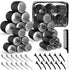 Black 50-Piece Professional Hair Roller Set - Multi-Size Self-Grip Velcro Rollers with Clips and Tail Comb - Complete Heatless Styling Kit for Voluminous Curls and Air Bangs