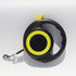 Black-yellow Heavy Duty Retractable Dog Leash with Ergonomic Wide Handle - Automatic Tangle-Free Extending Lead for Large and Medium Dogs - Carbon Fiber Texture