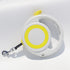 Yellow-white Heavy Duty Retractable Dog Leash with Ergonomic Wide Handle - Automatic Tangle-Free Extending Lead for Large and Medium Dogs - Carbon Fiber Texture