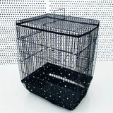 XL Black Star【Height 37, Circumference 220】 Large Bird Cage Seed Catcher Net Cover - Adjustable Mesh Guard Splash-Proof Dust Cover for Indoor Outdoor Cages