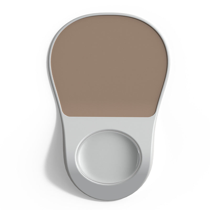 Light Brown Ergonomic Mouse Pad with Wrist Rest Support Soft Silicone Concave Groove Design 32.5cm Non-Slip Mat for Home Office & Gaming