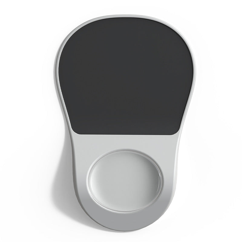 Black-white Ergonomic Mouse Pad with Wrist Rest Support Soft Silicone Concave Groove Design 32.5cm Non-Slip Mat for Home Office & Gaming