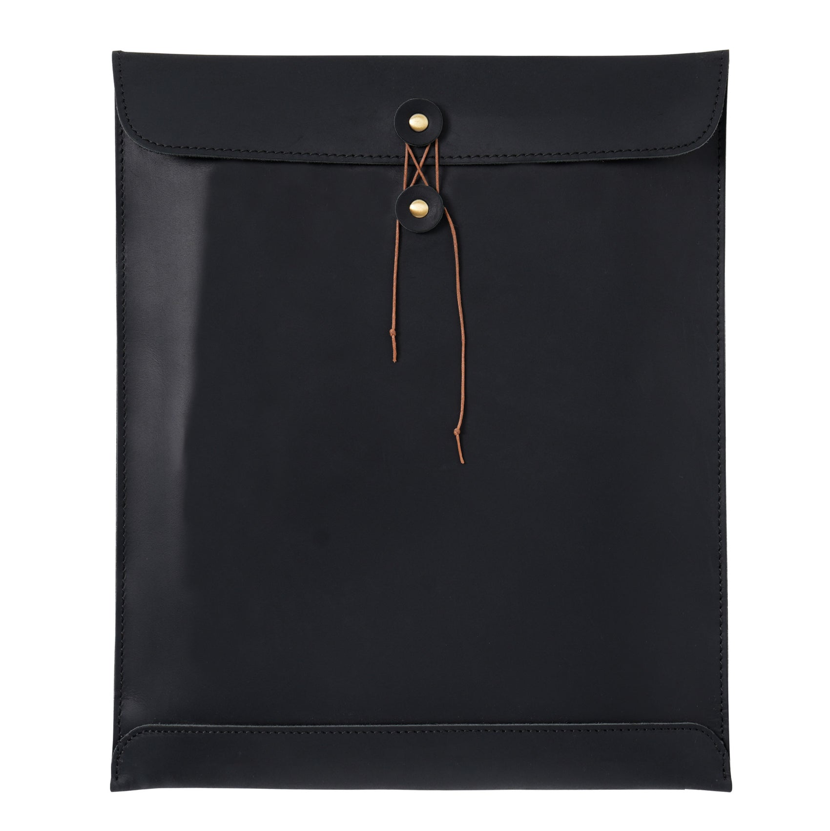 Black Premium Genuine Top Grain Leather A4 Document Folder - Vintage Handcrafted Portfolio Bag & File Organizer for Business and Office