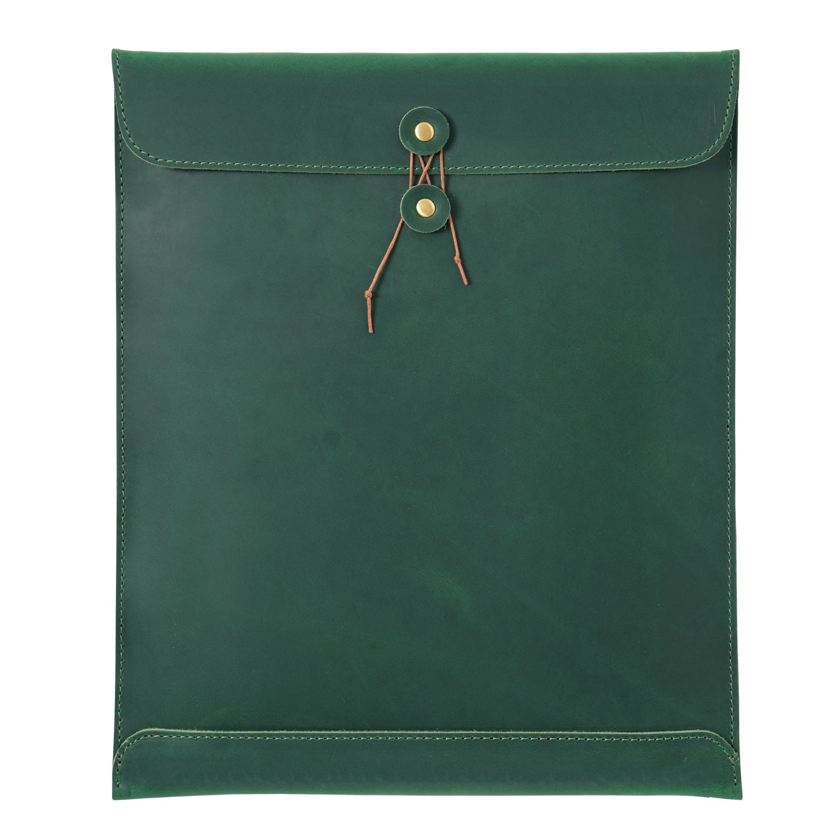 Green Premium Genuine Top Grain Leather A4 Document Folder - Vintage Handcrafted Portfolio Bag & File Organizer for Business and Office