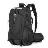 Black Professional Large Capacity Hiking Backpack - Waterproof Lightweight Outdoor Trekking Rucksack with Hydration Port and Emergency Safety Whistle