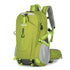 Green Professional Large Capacity Hiking Backpack - Waterproof Lightweight Outdoor Trekking Rucksack with Hydration Port and Emergency Safety Whistle