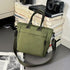 Green Lightweight Nylon Grid Tote Bag - Versatile Multi-Compartment Shoulder and Crossbody Bag for Daily Commute and Casual Travel