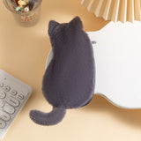 Grey 3-Pack Adorable Plush Cat Pencil Case Set - Large Capacity Kawaii Kitty Shape Stationery Pouch for School, Office and Students