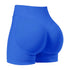 S Blue High-Elastic Hip Yoga Shorts - Seamless Mid-Intensity Pilates Workout Shorts