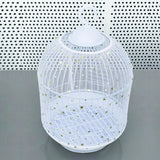 XXL White Star【Height 40, Circumference 220】 Large Bird Cage Seed Catcher Net Cover - Adjustable Mesh Guard Splash-Proof Dust Cover for Indoor Outdoor Cages