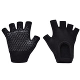 Black 2-Pack Women's Non-Slip Yoga Gloves - Open Back Half Finger Cotton Stretchy Grip Gloves for Aerial Yoga, Pilates, and Fitness